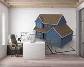 Mimari Ev Çizimi Emlak ve Gayrimenkul Duvar Kağıdı Baskı thumbnail 3