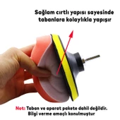 Oto Araç Araba Pasta Cila Polisaj Süngeri 115 mm Cırtlı Kaporta Parlatıcı Çizik Giderici Parlatma Pedi thumbnail 2