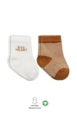 Bistyle 2'Li Big Heart Penye Soket Çorap 10117 Hardal - 1