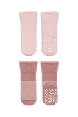 Bistyle 2'Li Çemberli Kaymaz Havlu Soket Çorap 10503 Pudra Pembe - 3