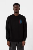 Bordo Mavi Parmak İzi Siyah Erkek 2ip Sweatshirt - 1