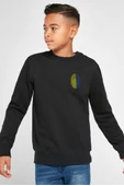 Sarı Lacivert Parmak İzi Siyah Çocuk 2ip Sweatshirt - 1
