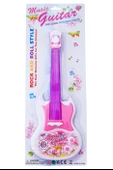 Pilli Işıklı Gitar Müzikli Eğitici Oyuncak Rock Yıldızı Pembe - 1