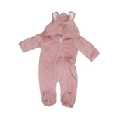 Bebecix Peluş Kapşonlu Patikli Bebek Tulumu 9705 - 1