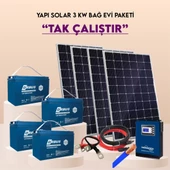 Yapı Solar 3 Kw Mppt Bağ Evi Hazır Güneş Enerjisi Paketi Tak Çalıştır - 1