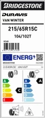 Bridgestone 215/65R15 C 104/102T Duravis Van Winter C-A-72 Kış Hafif Ticari Lastiği (Üretim Yılı: 2024) - 2