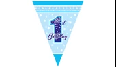 1 Yaş Fırst Bırthday Stars Boy Üçgen Bayrak Set 2,90 - 1