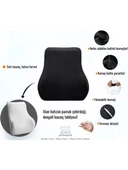 PİLLOWART Pillowart Visco Ortopedik Sandalye Bel Minderi Sırt Dayama Yastığı Visko Koltuk Bel Desteği - 2