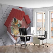 Mimari Ev Çizimi Gayrimenkul Emlak ve Gayrimenkul Duvar Kağıdı Baskı thumbnail 1