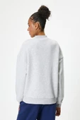 Koton Oversize Sweatshirt Kolej Baskılı Bisiklet Yaka Şardonlu - 4