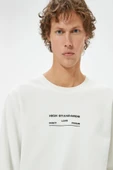 Koton Slogan Baskılı Sweatshirt Bisiklet Yaka Uzun Kollu Pamuklu - 1