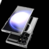 Samsung Galaxy S24 Ultra Kılıf Crystal Sert MagSafe Özellikli Şeffaf thumbnail 6