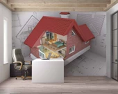 Mimari Ev Çizimi Gayrimenkul Emlak ve Gayrimenkul Duvar Kağıdı Baskı thumbnail 3