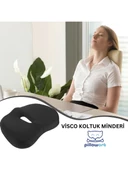 PİLLOWART Ortopedik Oturma Simidi Hemoroid Basur Minderi Kuyruk Sokumu Koltuk Yastığı - 2