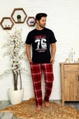 Nisanca Yazlık %100 Pamuk Kısa Kollu Erkek Pijama Takımı - 9