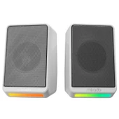 Hoparlör Speaker Usb 1+1 3W*2 Rgb Aydınlatmalı Mikado MD-178 Beyaz - 1