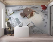 Mimari Ev Proje Çizimi Gayrimenkul Emlak ve Gayrimenkul Duvar Kağıdı Baskı thumbnail 3