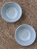 Siyah Beyaz Çizgi 2 li Kase Sunum - 1