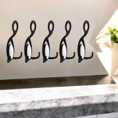 İlknur 5 Adet Portmanto Vestiyer Duvar Askısı Metal Dolap Elbise Askılığı Askılık Siyah Beyaz 5 Adet thumbnail 7