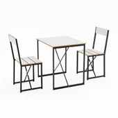 Eportatif Mutfak Masası 2 Kişilik Balkon Masa Takımı Beyaz 1490 thumbnail 6