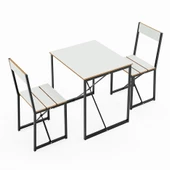 Eportatif Mutfak Masası 2 Kişilik Balkon Masa Takımı Beyaz 1490 thumbnail 7