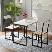 Eportatif Mutfak Masası 2 Kişilik Balkon Masa Takımı Beyaz 1490 thumbnail 2