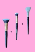 Nascita Profesyonel Oval Yapılı Kapatıcı Fırçası 136+3d Kabuki Fondöten Fırçası 0150+253 Allık Fırçası Set Sünger Hediyeli - 2