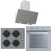 Silverline BO6503S01 - CS5335S01 - 3457 Soho 60 Gri Cam Ankastre Set - 7