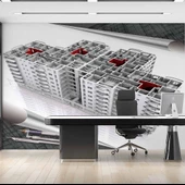 Mimari Site Çizimi Gayrimenkul Emlak ve Gayrimenkul Duvar Kağıdı Baskı thumbnail 2