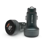 Syrox SC30B 3.1A 30W PD Q.C. 3.0 1xType-C + 1xUSB Çıkışlı Hızlı Araç Şarj Cihazı - Siyah - 1