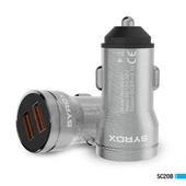 Syrox SC20B 3.1A 20W 2xUSB Çıkışlı Hızlı Araç Şarj Cihazı - Gri thumbnail 1
