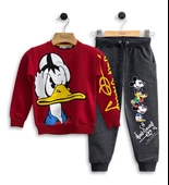 Çocuk Eşofman Takımı-Disney Baskılı 3-9 Yaş Bisiklet Yaka Cepli Mevsimlik Lüks ve Ekonomik - 3