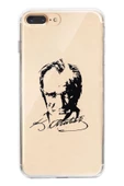 Powerfox Iphone 7/8 Plus Uyumlu " Atatürk Çizimli " Şeffaf Telefon Kılıfı - 1