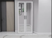 Limila 2 Kapaklı Aynalı Beyaz Renk Portmanto - 1