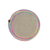 DecoHandy 39cm Neon Renkli Şeritli Jüt Örme Supla Amerikan Servis - 2