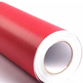 Mega Oto Market 3D Karbon Fiber Folyo Hava Kanallı Araç Döşeme Kaplama Folyosu Kırmızı 20 Cm X 1 Metre 8697970631505 - 1