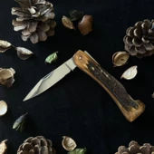 Sürmene El Yapımı Geyik Boynuzundan Çelik çakı SRM1013 - 3