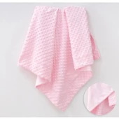 ŞMTSTYLE Pembe Nohut Kabartmalı Astarlı Bebek Battaniyesi - 2