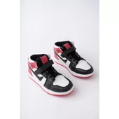 Uzun Bilekli Unisex Beyaz Kırmızı Çocuk Spor Sneaker Ayakkabı - 1