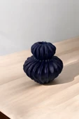H&M Muadili Dalgalı Şamdan Dekoratif Mumluk | 10 cm |  Lacivert - 1