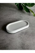Dekoratif Oval Tabak Sunumluk  [Beyaz] - 3