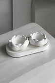 2'li Lotus Çiçeği Dekoratif Tabak & Kase + Oval Tabak - 2