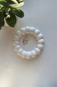 Bubble Dekoratif Tabak Sunumluk Bardak Altlığı | Beyaz |  Beyaz 2'li Set - 3