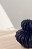 H&M Muadili Dalgalı Şamdan Dekoratif Mumluk | 10 cm |  Lacivert - 4