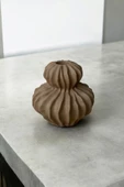 H&M Muadili Dalgalı Şamdan Dekoratif Mumluk | 10 cm |  Çakıltaşı - 1
