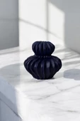 H&M Muadili Dalgalı Şamdan Dekoratif Mumluk | 10 cm |  Lacivert - 3