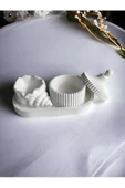 Fiji Mumluk, Dekoratif Kase + Oval Tabak  Beyaz-2 - 3