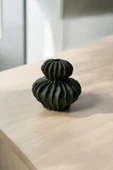 H&M Muadili Dalgalı Şamdan Dekoratif Mumluk | 10 cm |  Haki - 1