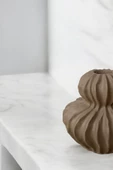 H&M Muadili Dalgalı Şamdan Dekoratif Mumluk | 10 cm |  Çakıltaşı - 4