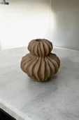 H&M Muadili Dalgalı Şamdan Dekoratif Mumluk | 10 cm |  Çakıltaşı - 2